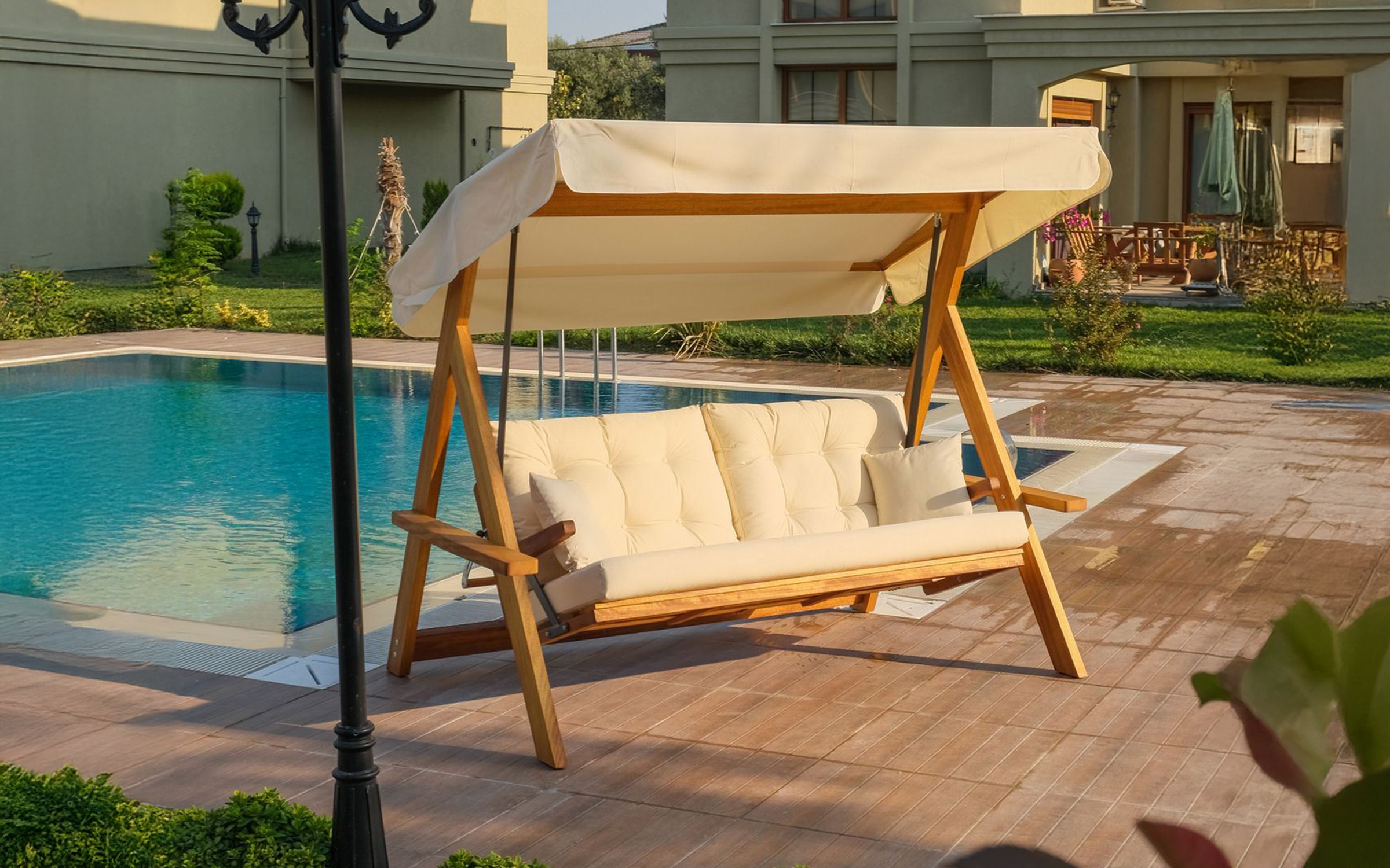 Качеля Лион, натуральный + бежевый  3